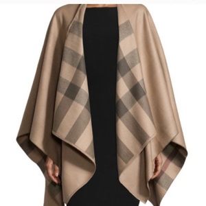 Burberry check reversible poncho cape